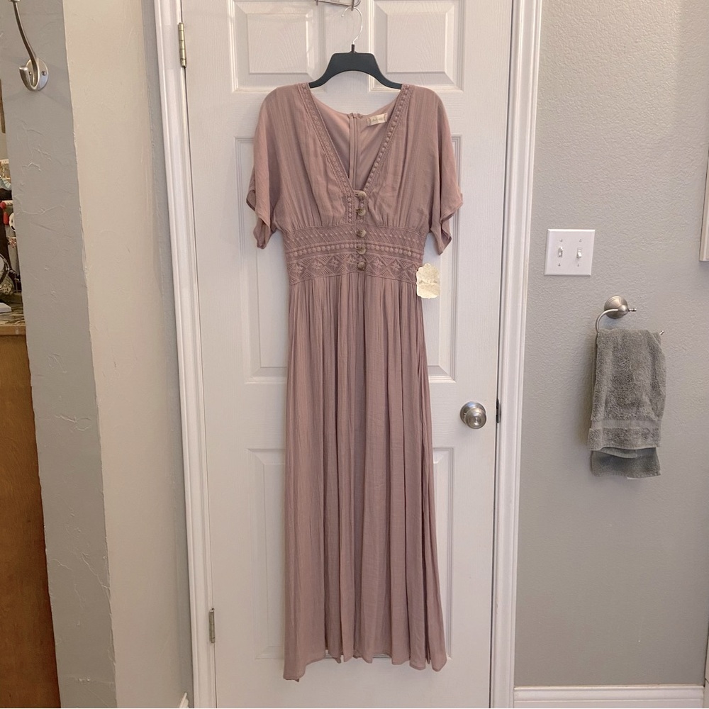 NWT Altar’d State Mauve Lula Maxi Dress